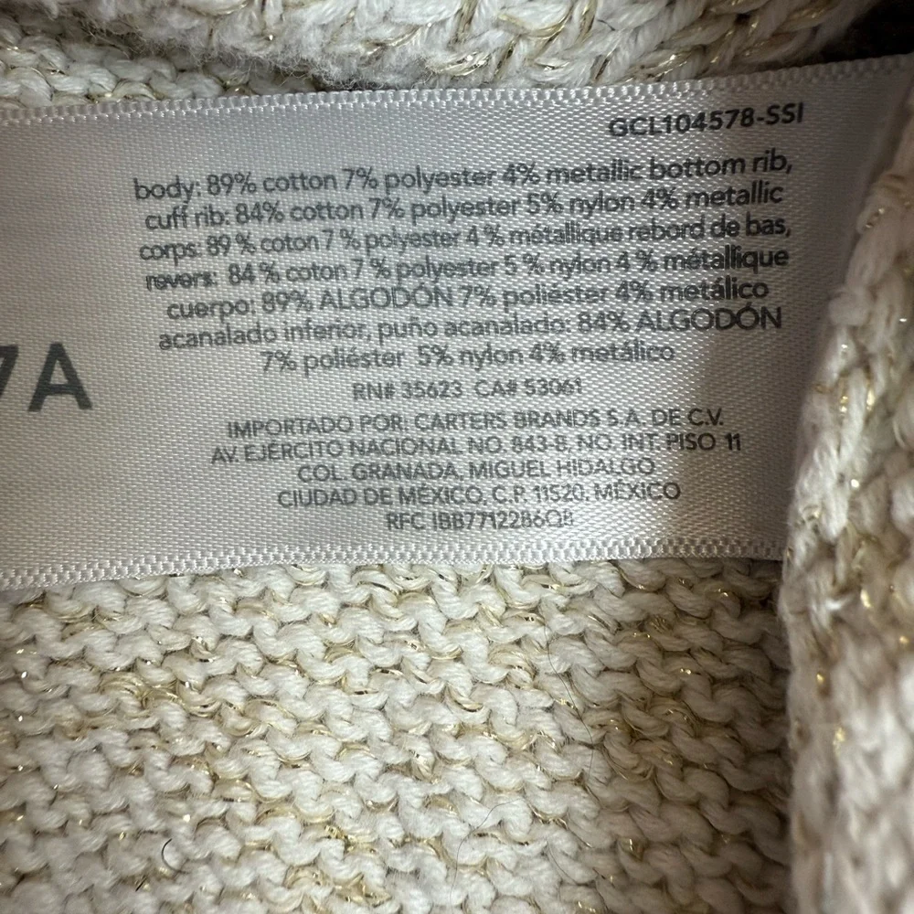 OshKosh B'gosh Beige Knotted Crop Sweater with Shimmer